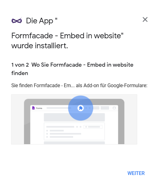 Formfacade installiert