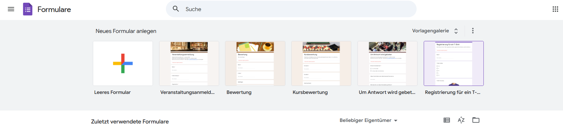 Eine neue Formularseite in Google Formulare beginnen