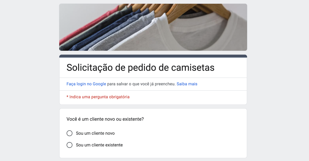 Formulário pronto