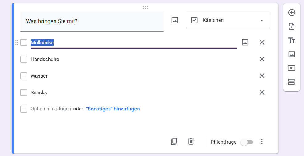 unten in der Liste gibt es einen Link Sonstiges hinzufügen, klicken Sie darauf, um ein weiteres Textfeld hinzuzufügen