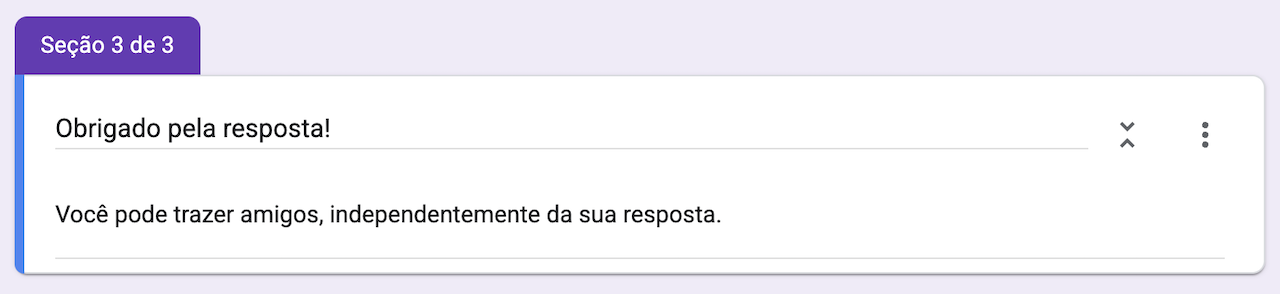 Captura de tela da seção "Obrigado pela resposta!"