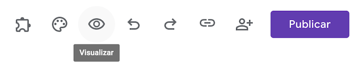 Captura de tela da opção de visualização no Formulários Google