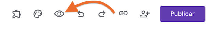 Ícone de visualização do Formulários Google