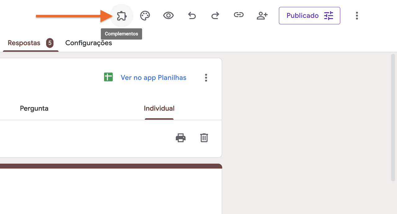 Captura de tela mostrando um formulário no Formulários Google