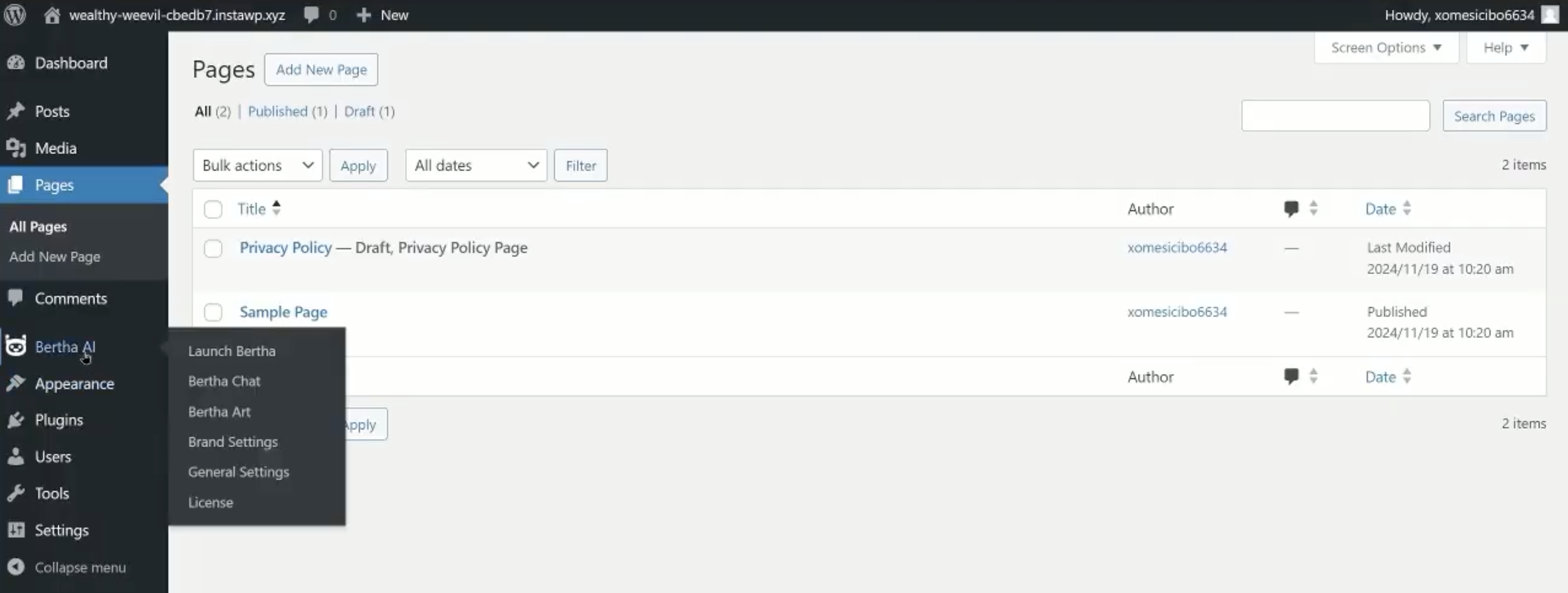 Bertha AI WordPress plugin