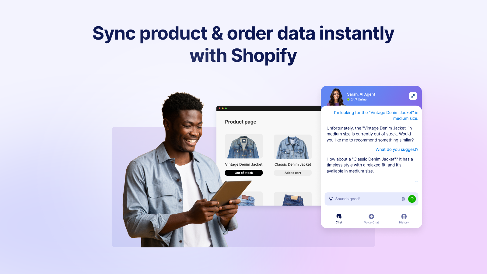 Viewing a Jotform AI Agent connected to Shopify