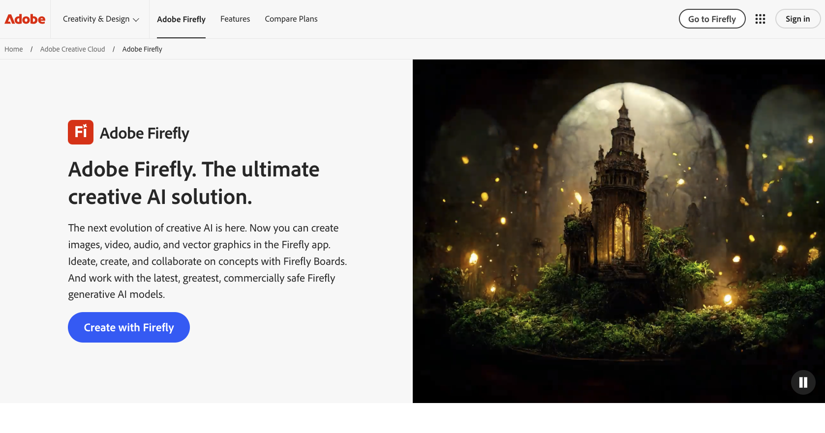 Adobe Firefly Landing Page