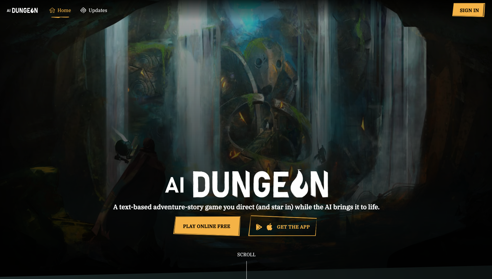 AI Dungeon Landing Page