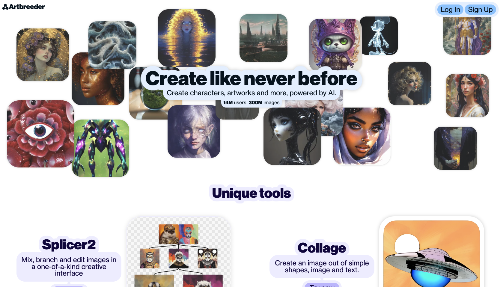 Artbreeder Landing Page
