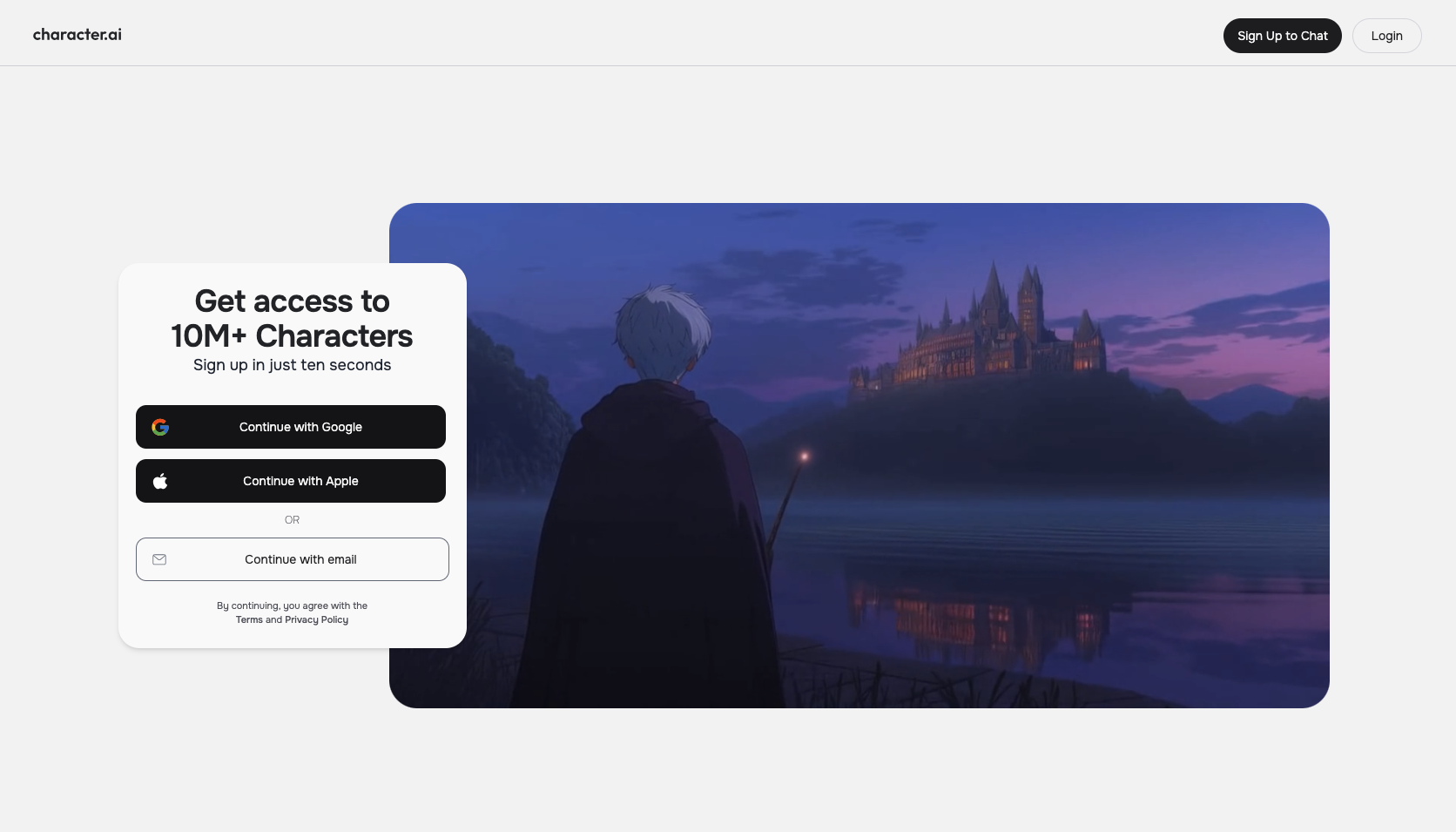Character AI Landing Page