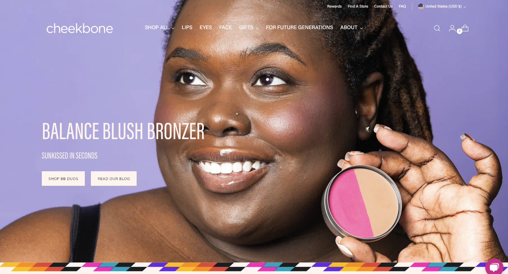 الصفحة الرئيسية لـ Cheekbone Beauty