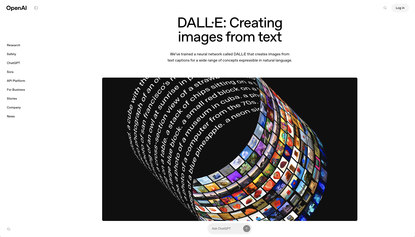 DALL·E 3 Landing Page