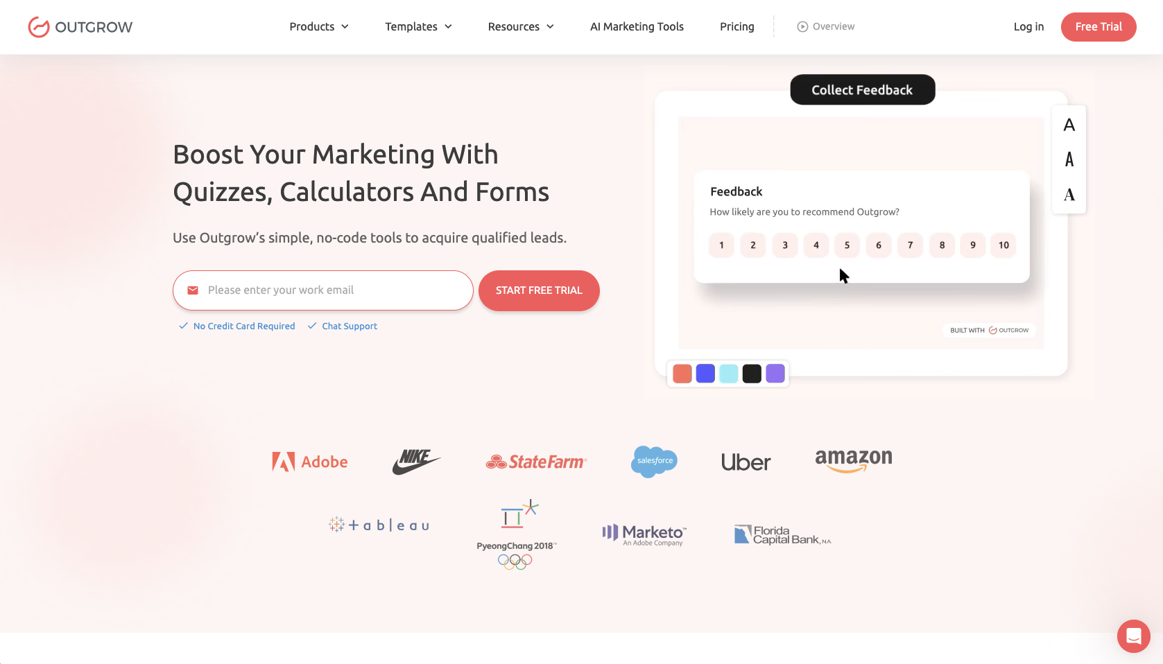 Outgrow Landing Page