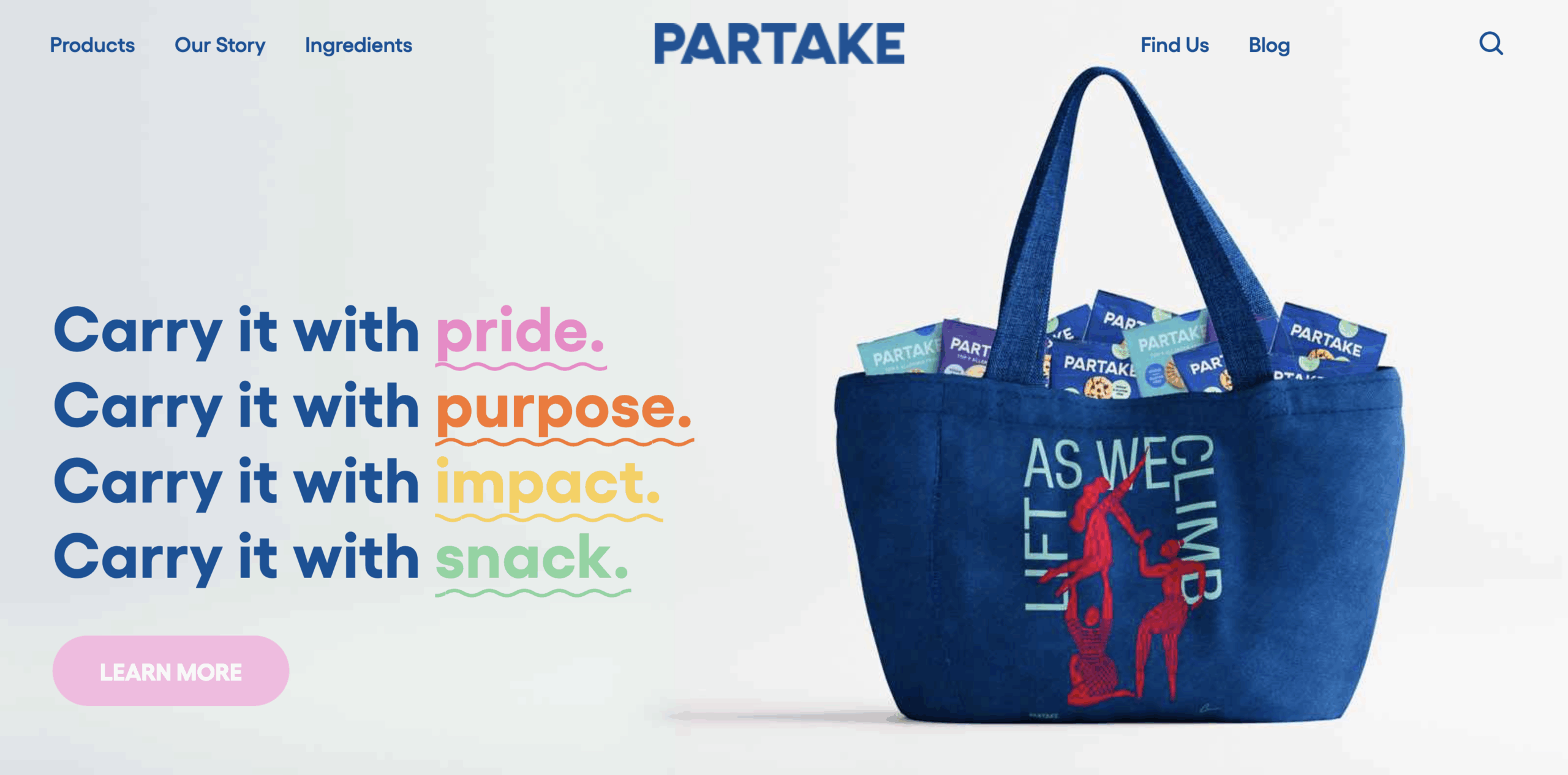 الصفحة الرئيسية لـ Partake Foods