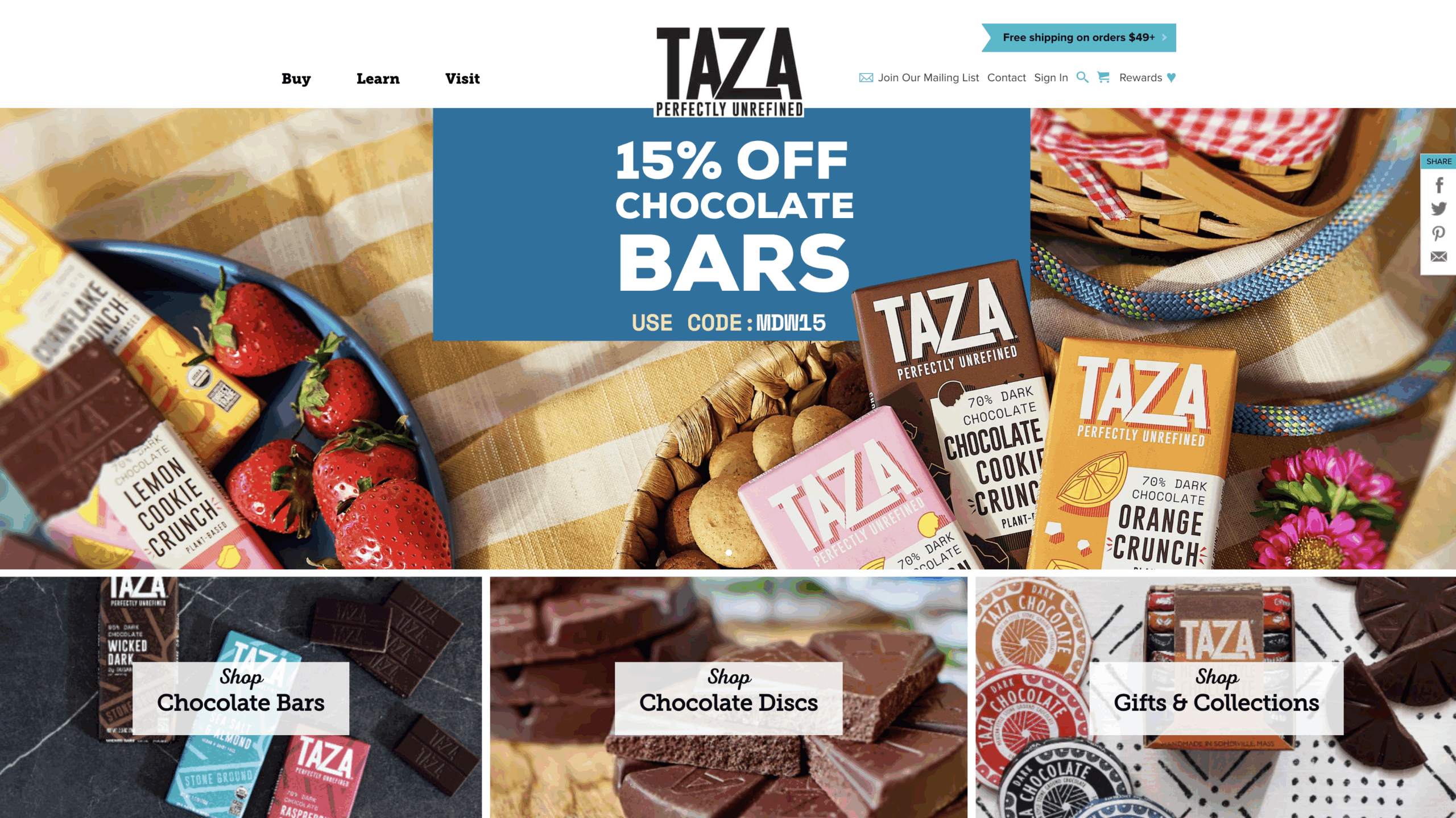 الصفحة الرئيسية لـ Taza Chocolate