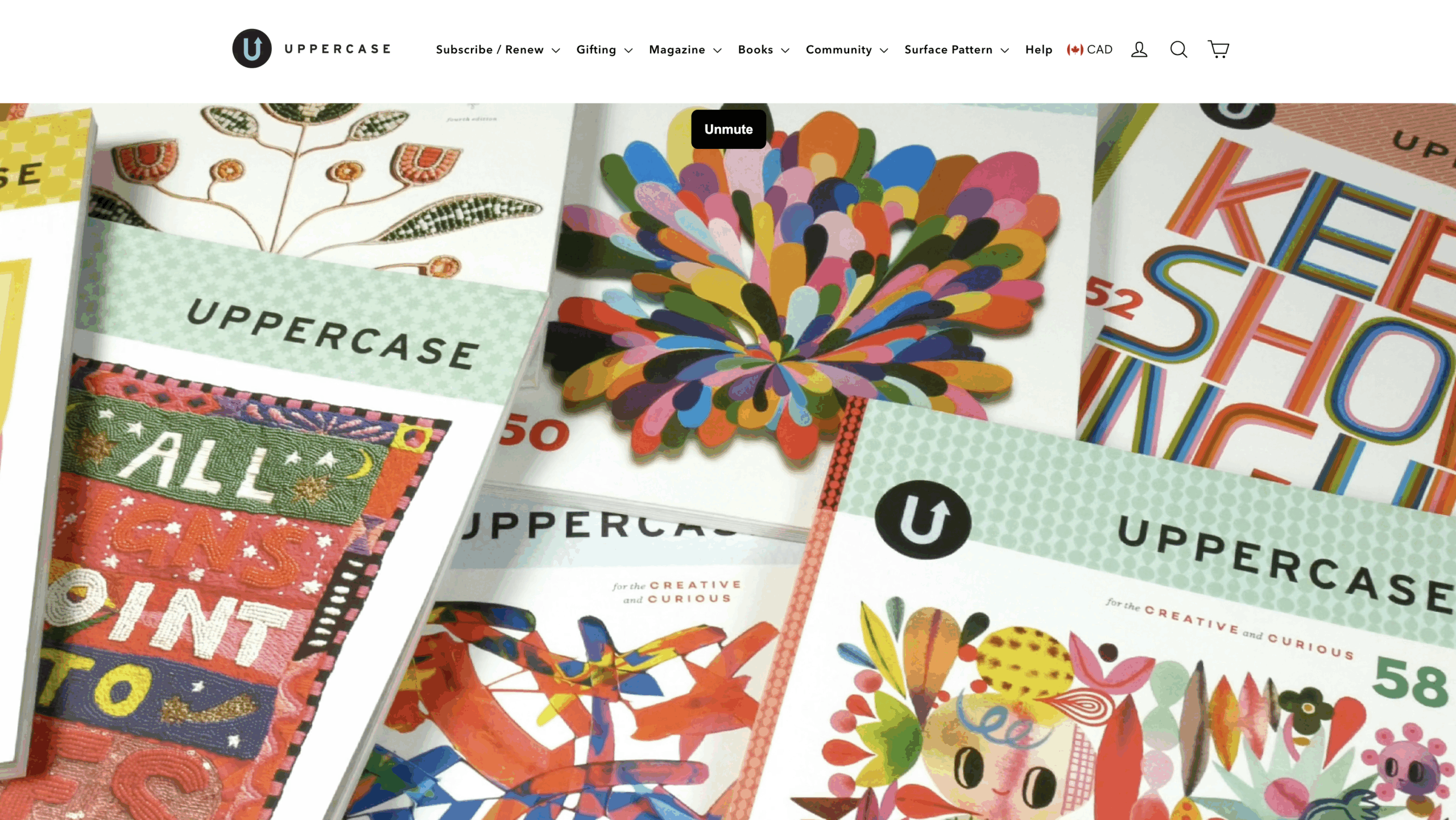 الصفحة الرئيسية لـ Uppercase Magazine