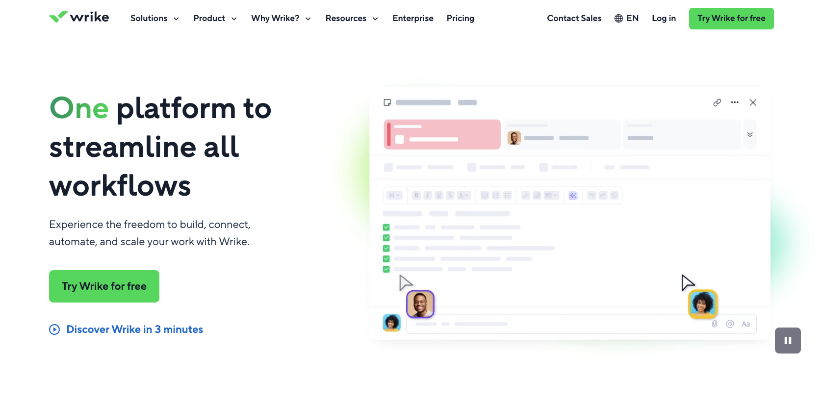 Wrike Landing Page