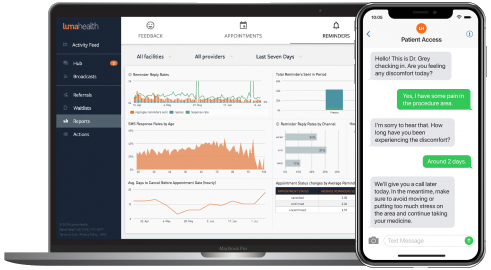 Luma Health's user interface