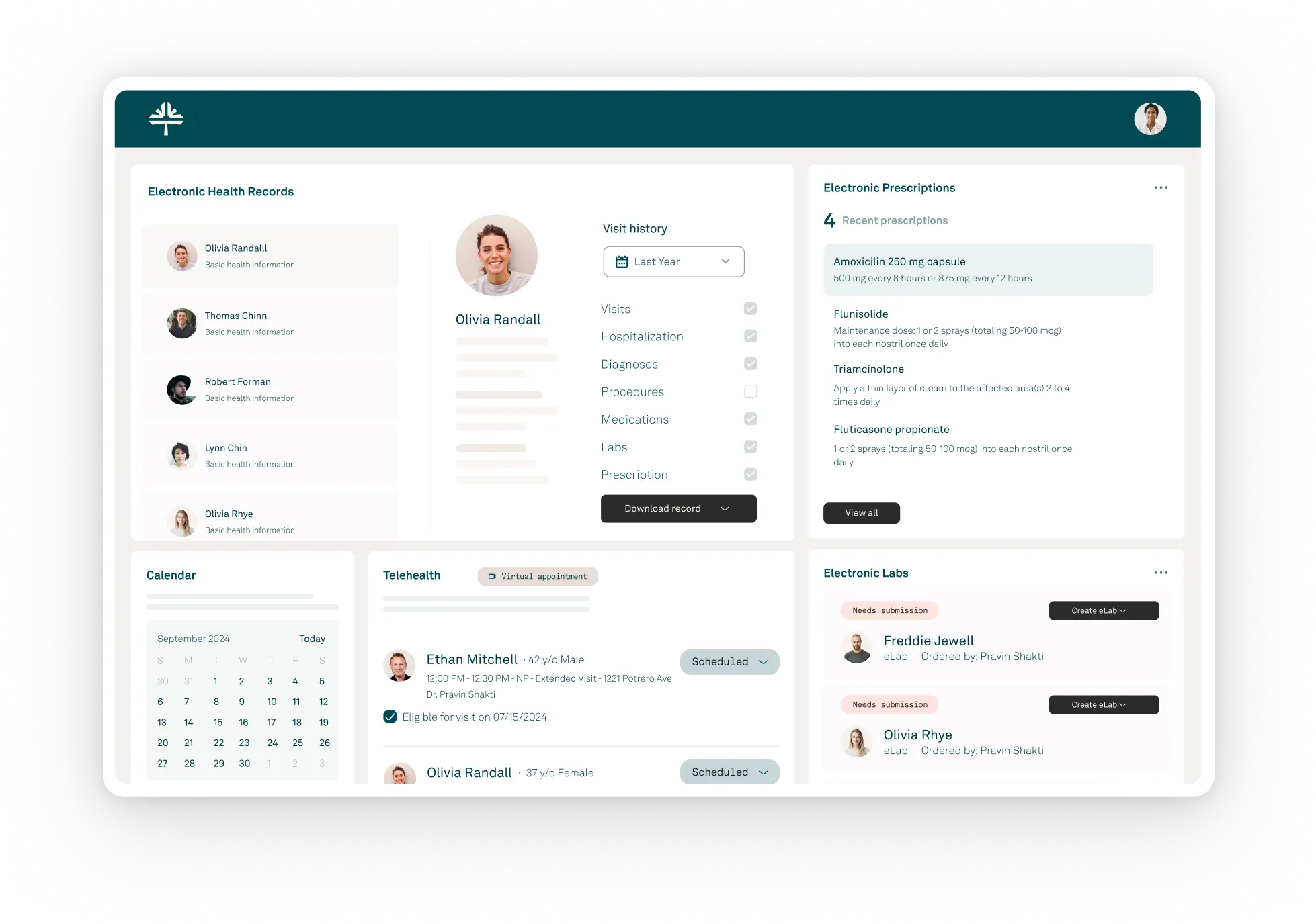 Tebra's user interface