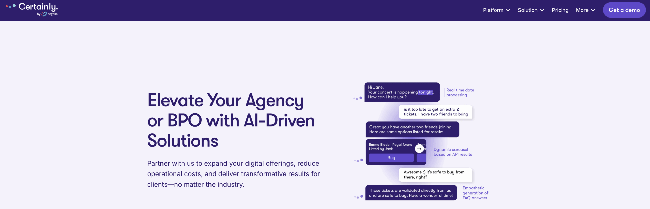 Certainly's landing page
