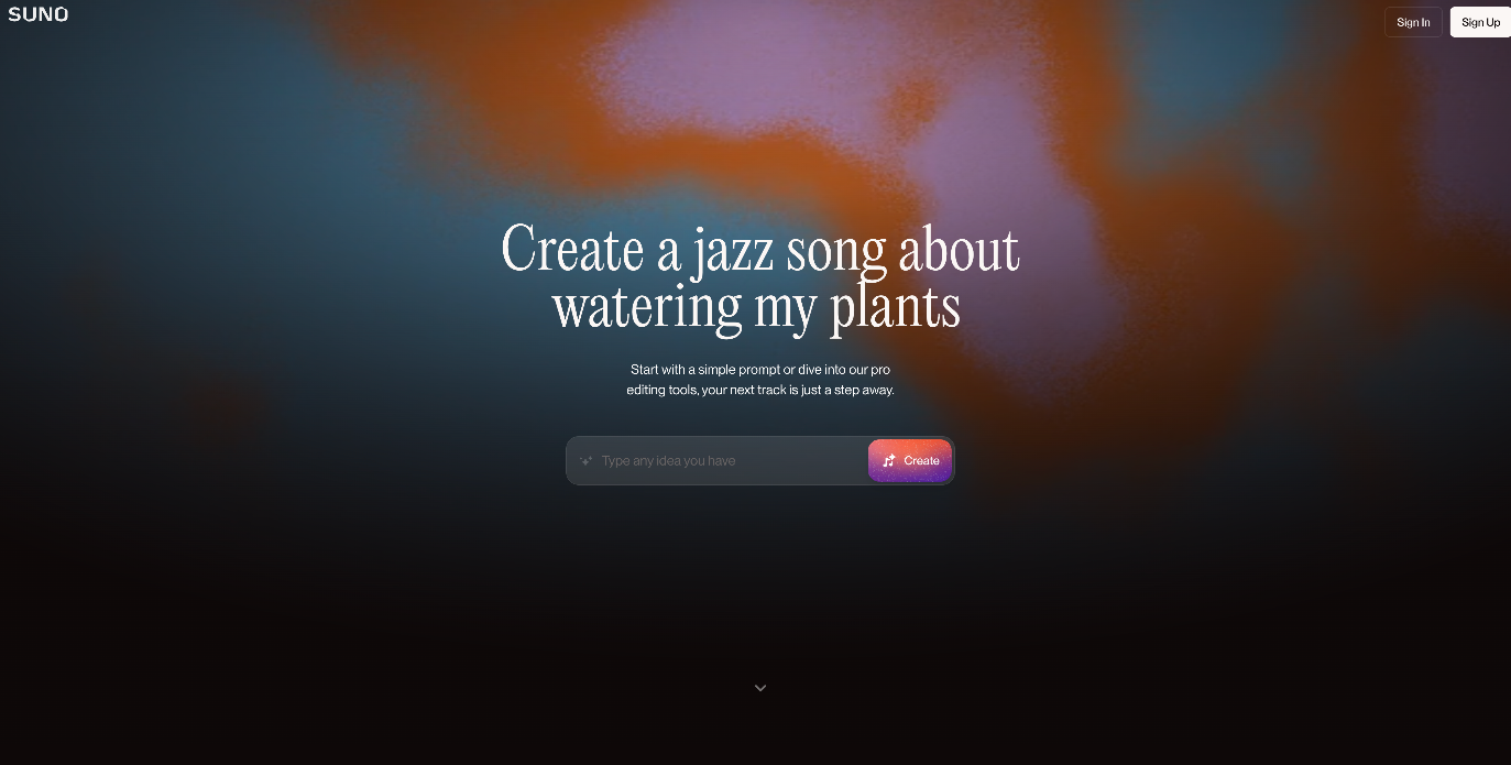 Suno Landing Page