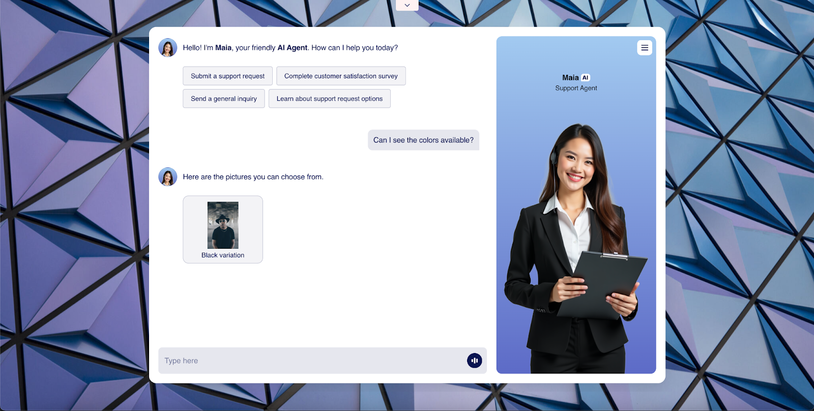 Viewing the conversation with the Maia Support Agent