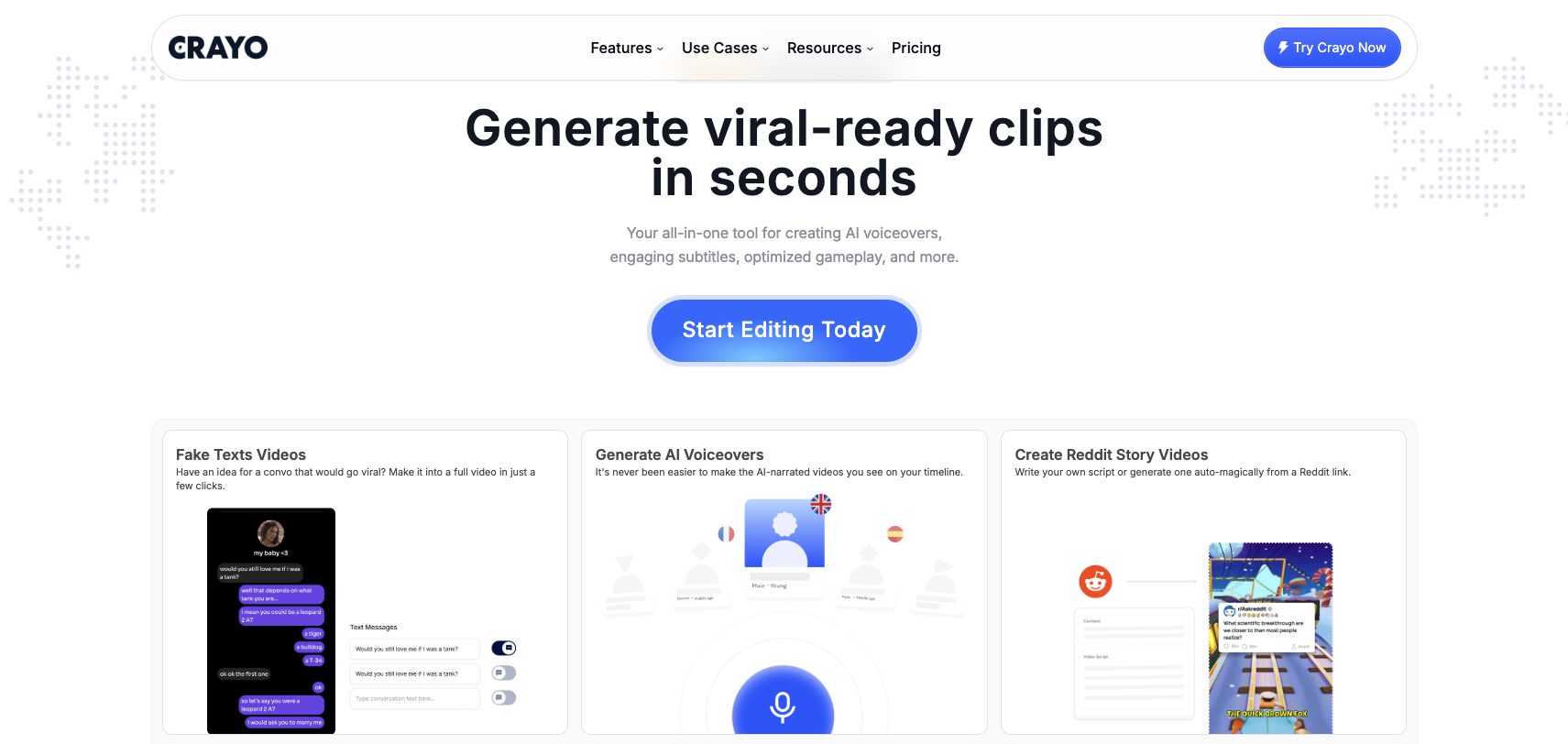 Crayo Landing Page