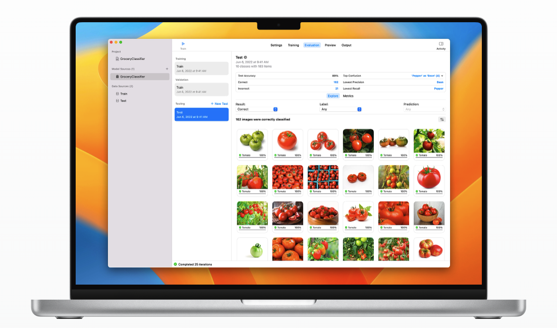 User Interface of CreateML