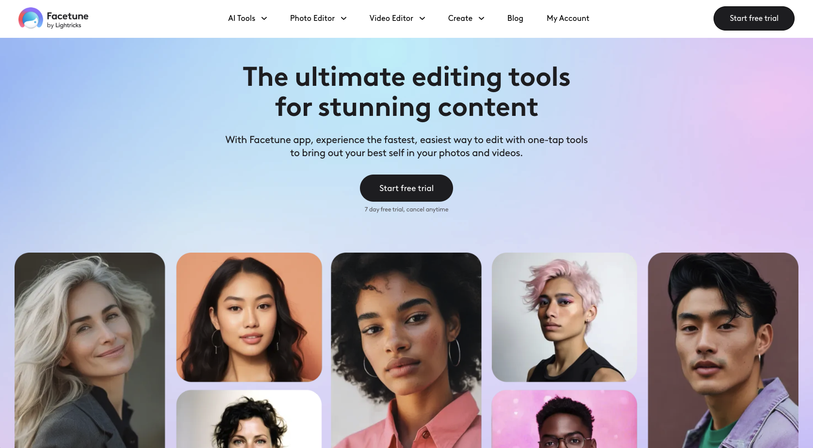 Facetune Landing Page