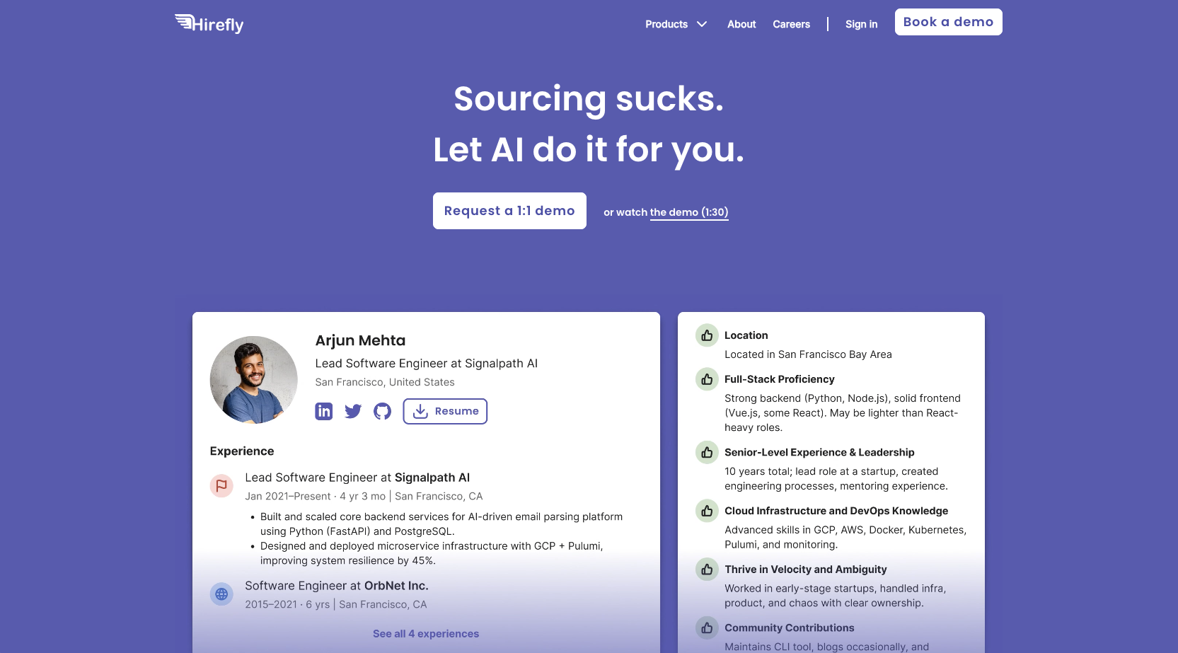Hirefly Landing Page