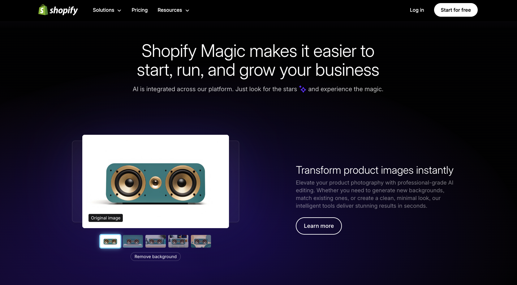 Shopify Magic Landing Page