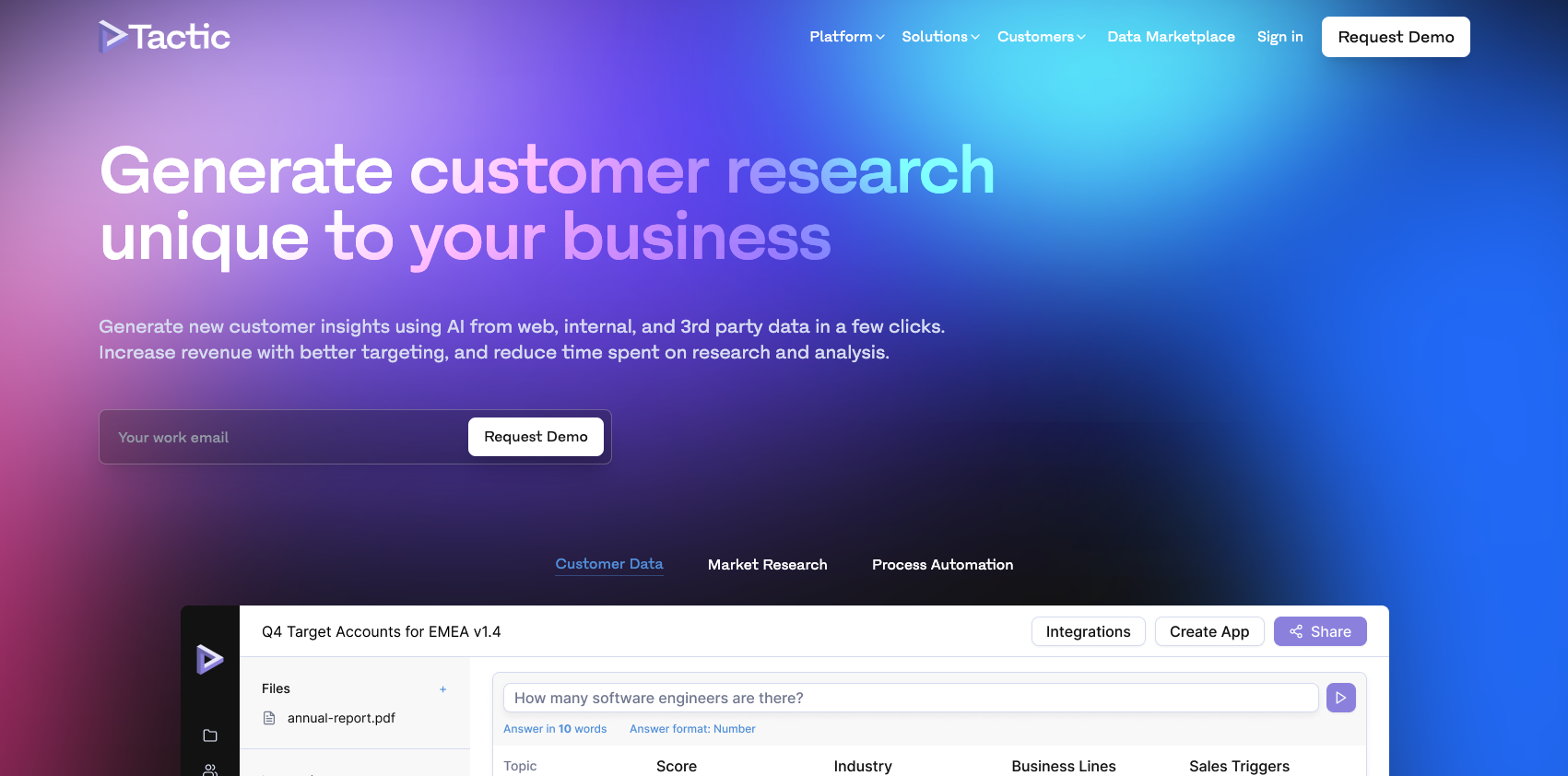 Tactic Landing Page