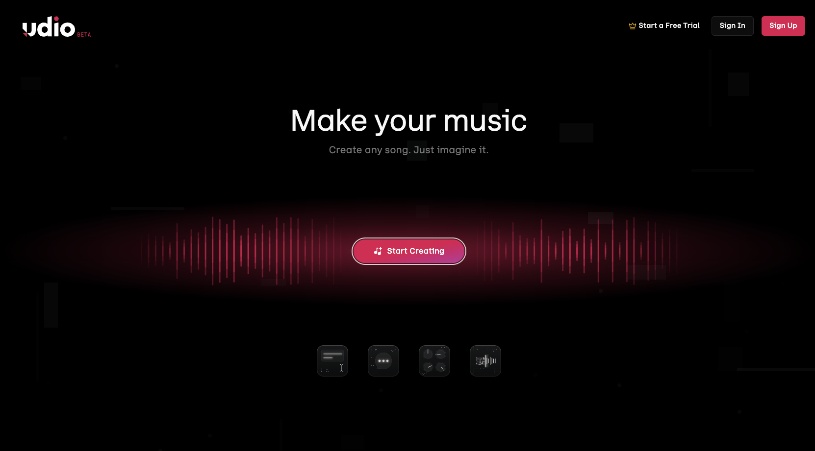 Udio Landing Page