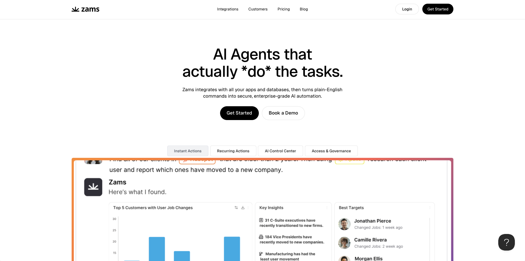 Zams Landing Page