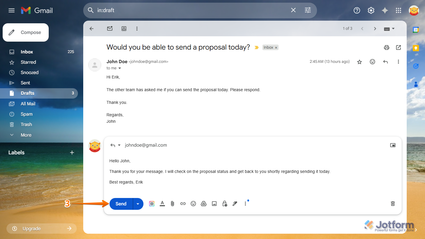 Send email in Gmail