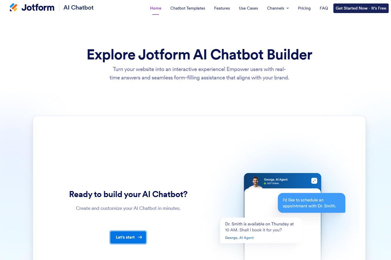 Chatbot Builder Landing Page