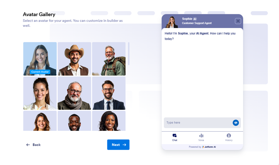 Chatbot Builder Avatar Gallery