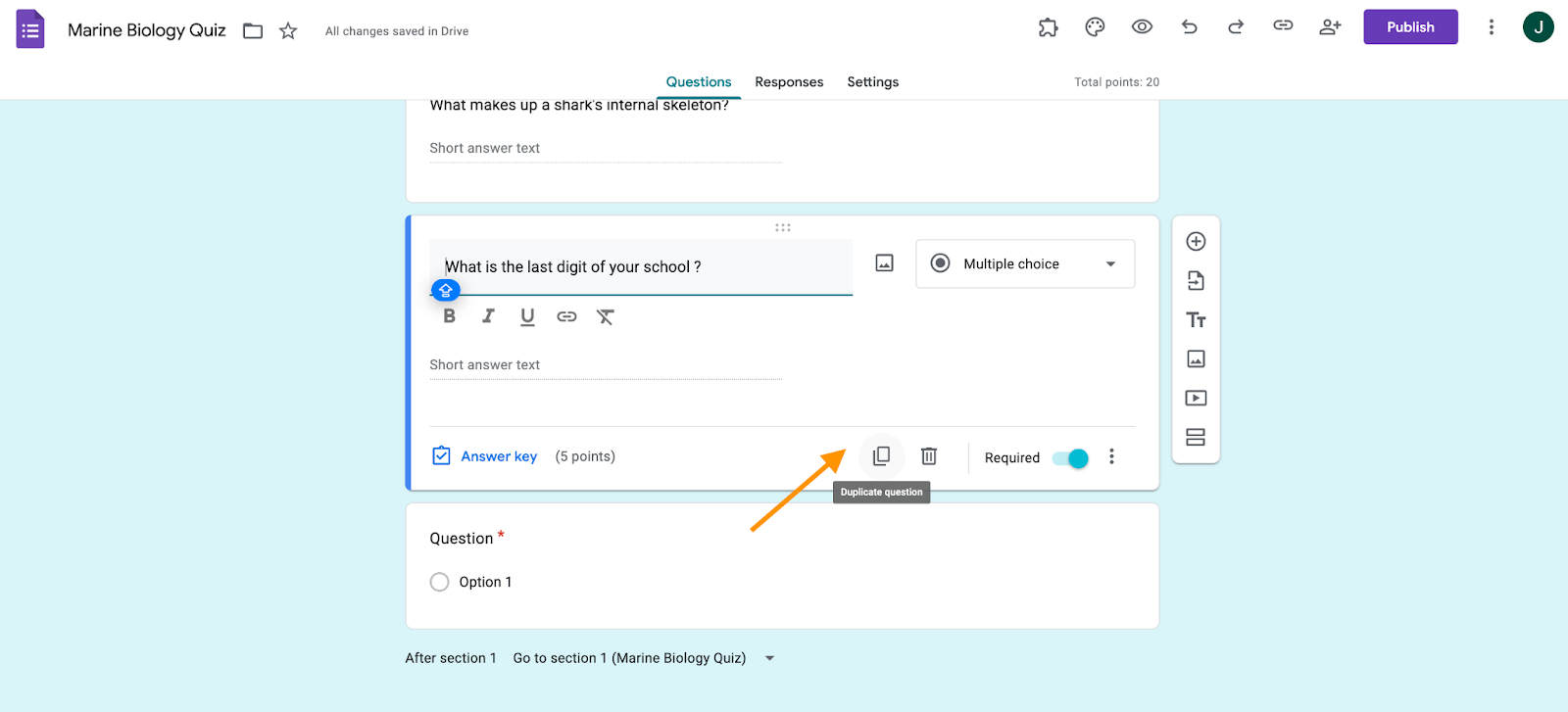 Google Form Clone Field Button