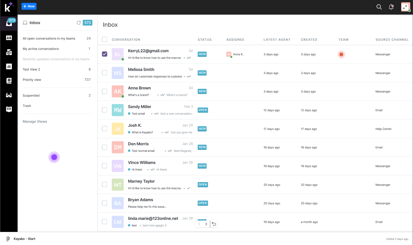 kayako customer service software user interface