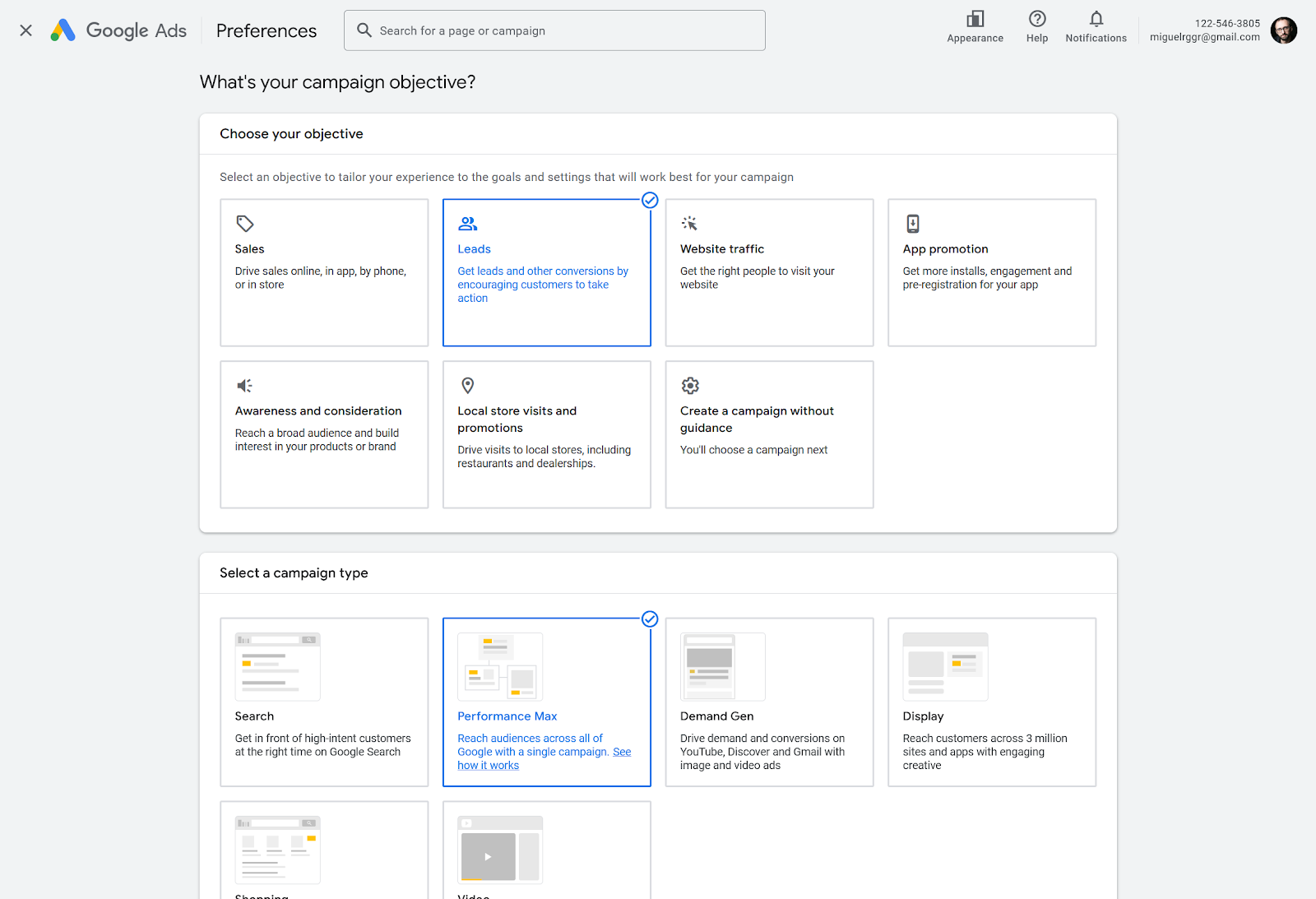 Google Ads Preferences dashboard