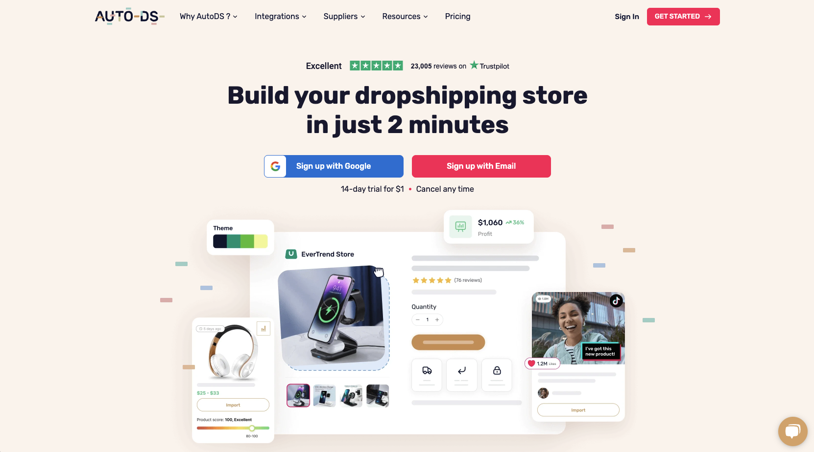 AutoDS Landing Page