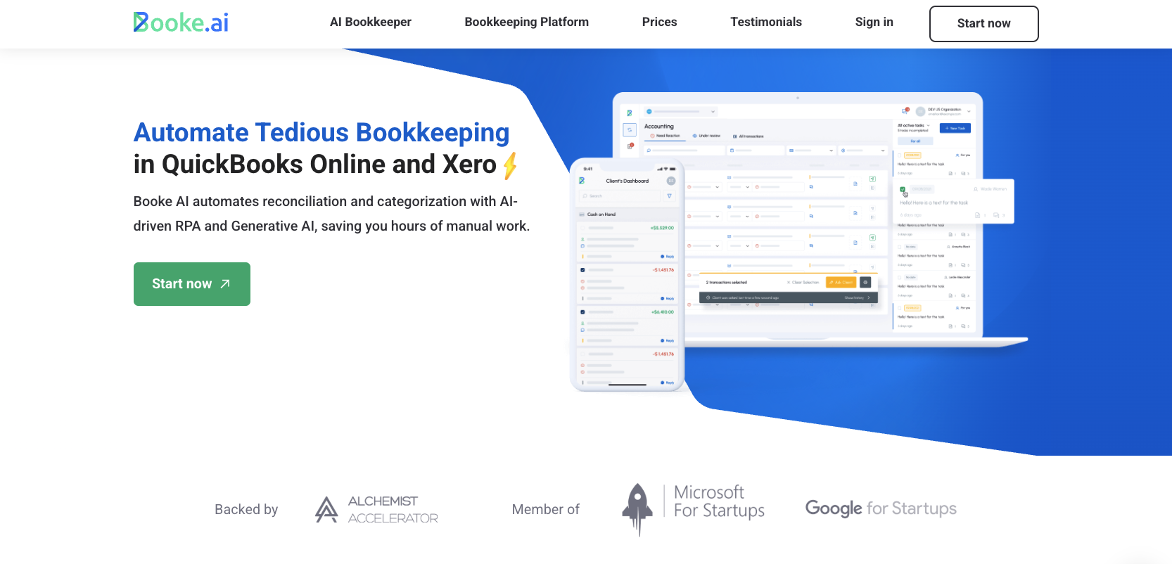 Booke AI Landing Page