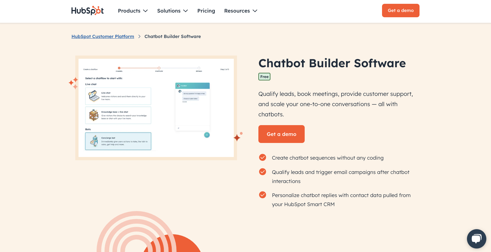 Hubspot Chatbot Landing Page