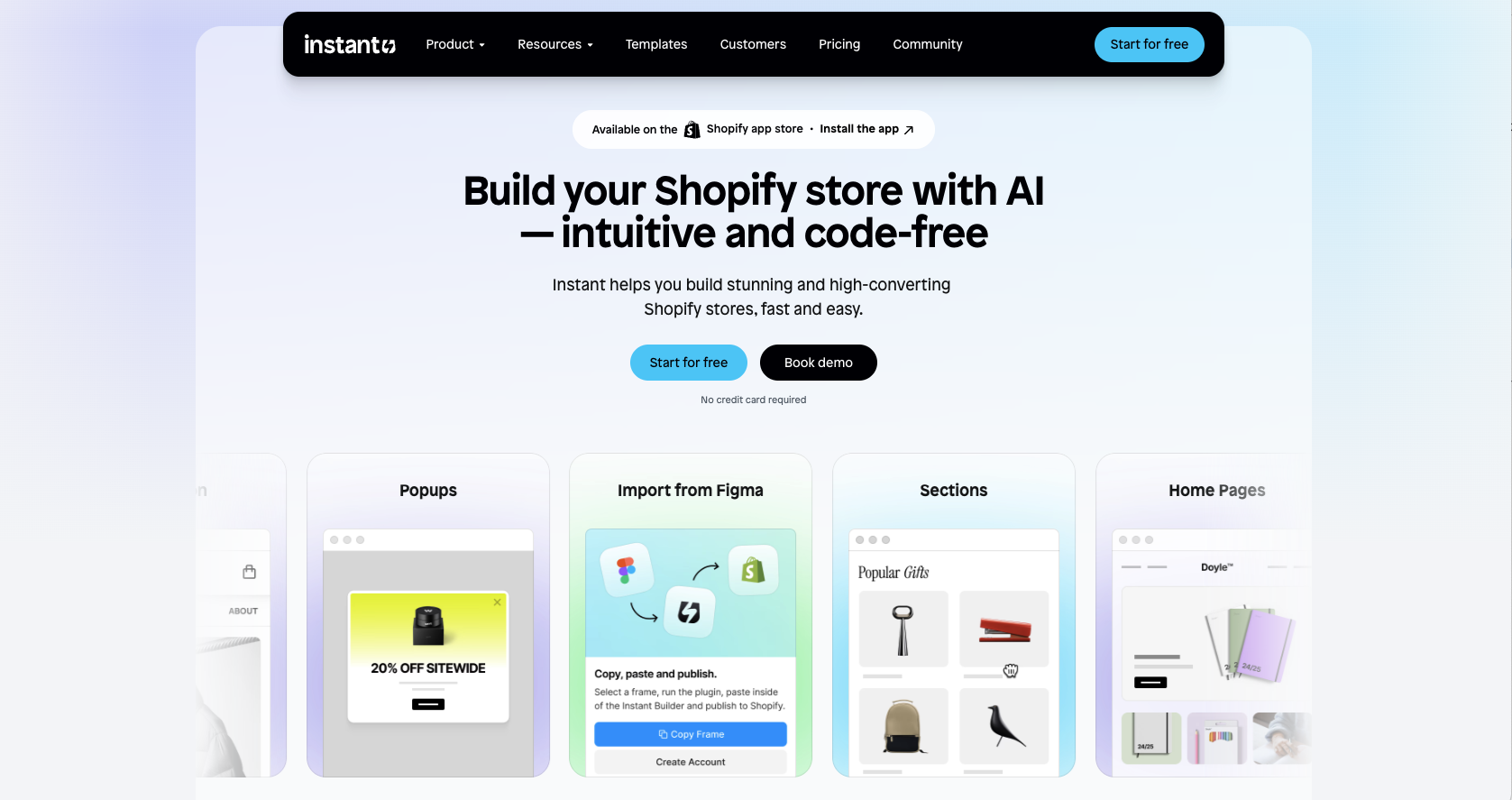 Instant Landing Page