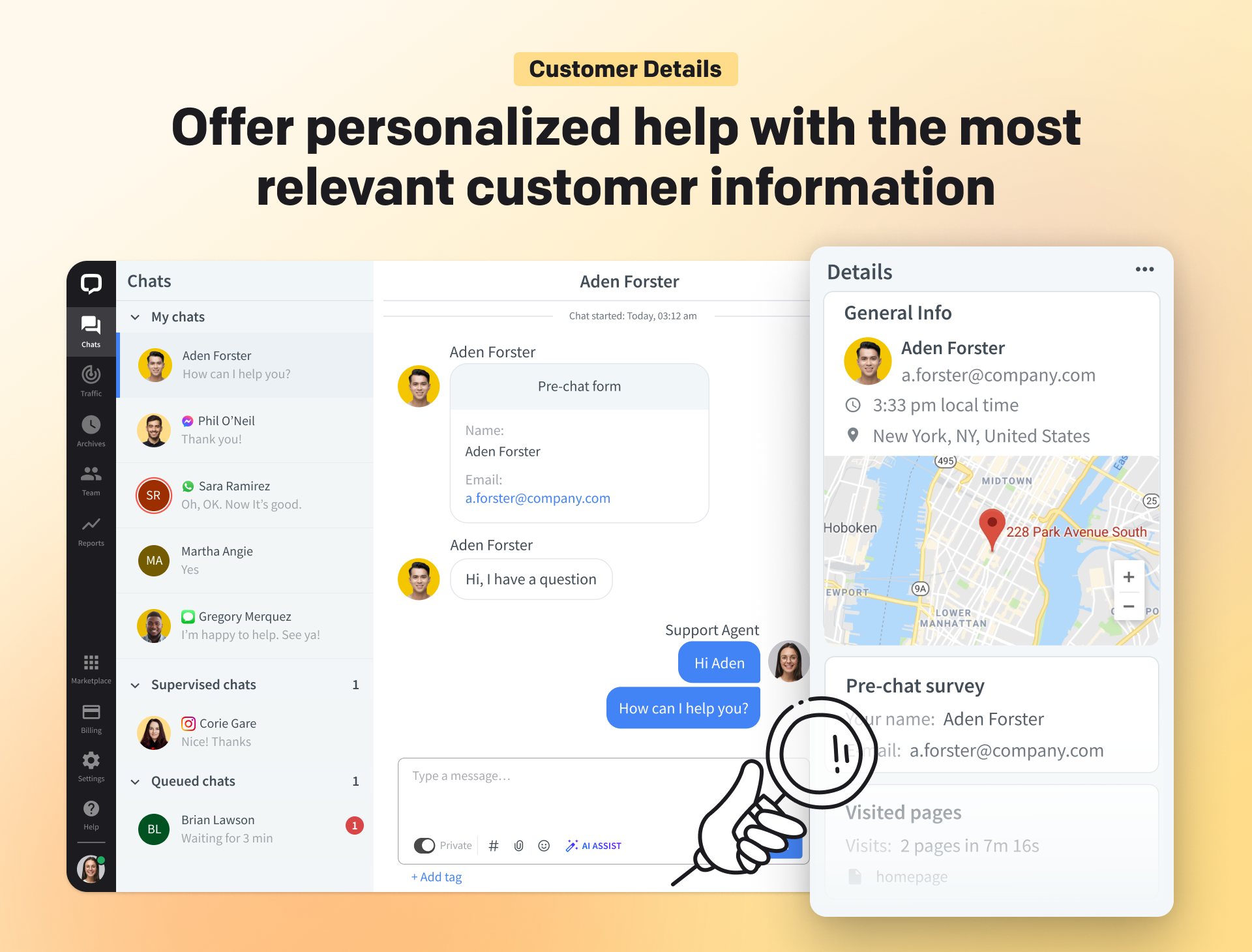 User Interface of LiveChat