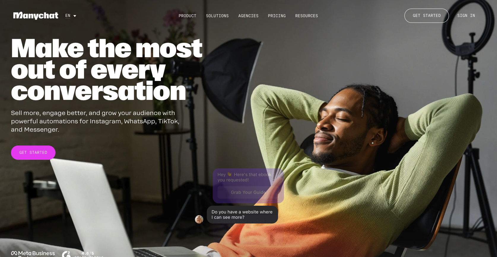 Manychat Landing Page