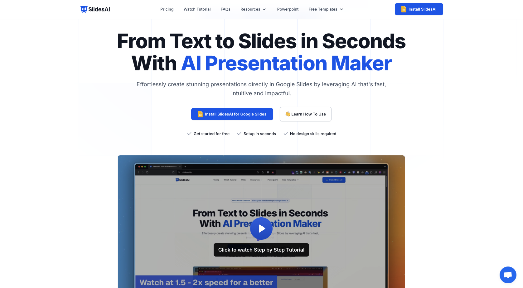 SlidesAI Landing Page