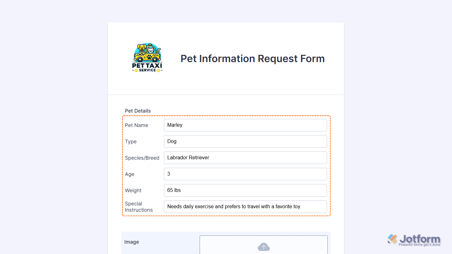 Multiple Text Fields widget on a Jotform Sample Form
