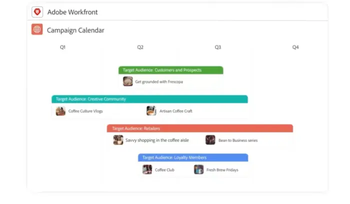 Adobe Workfront campaign calendar