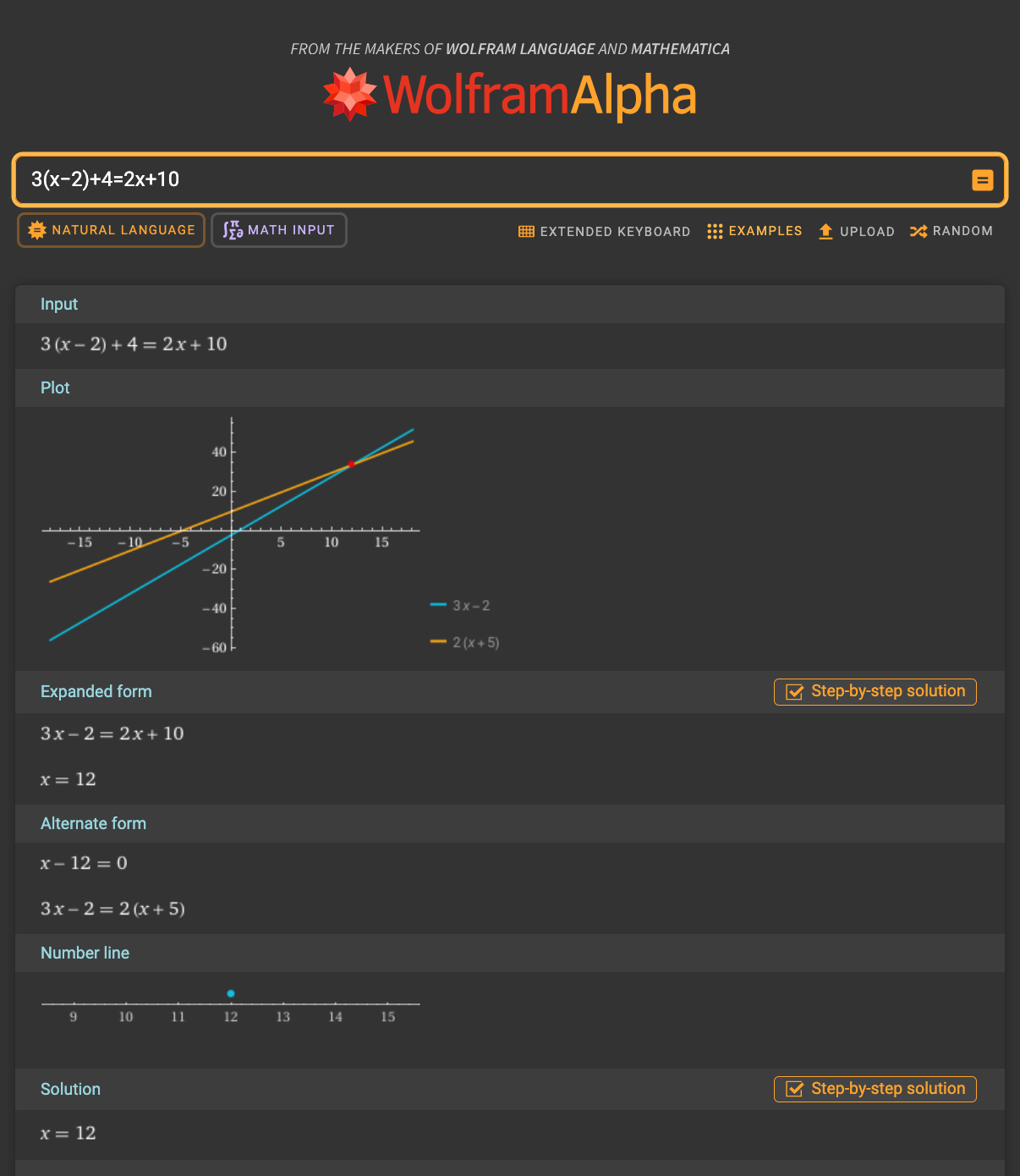 User Interface of Wolfram Alpha